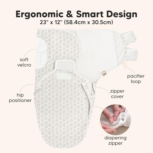 Image of Baby Swaddle Sleep Sacks with Zipper - 3-Pack Swaddles for Newborns 0-3 Months, Infant, Baby Girls, Boys, Soft & Durable Newborn Sleep Sack, Easy Diaper Change Swaddling Blanket (Bumbly, OS)