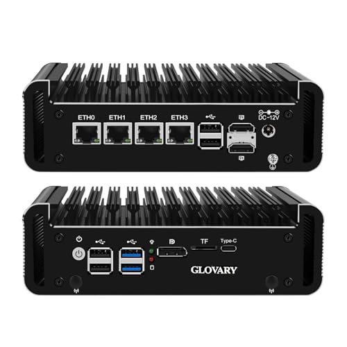 Image of Mini Firewall PC N100 4 Core, 4 x i226V 2.5GbE LAN OPNsense Hardware, DDR5 8GB RAM 256GB SSD, Fanless Micro Computer Appliance, AES-NI, 3 Display, 2 x NVMe, 2 x SATA 3.0