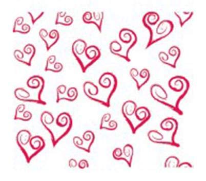 Swirly Hearts Printed Tissue Paper 500 x 750mm 25 Sheets