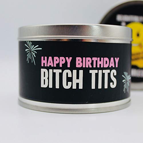 WANKY CANDLES WCT04 Candle Gift Birthday Novelty Humour Funny Rude - Bitch Tits ,White