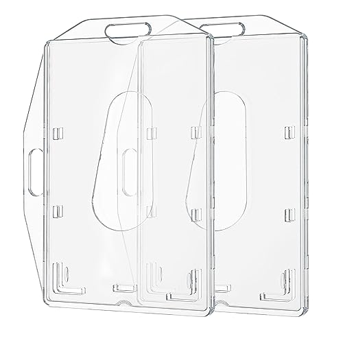 Redamancy 2 Pcs Badge Holder, Vertical y Horizontal Tarjetas de Porta Tarjetas Identificativas, con Ranura para el Pulgar, para Office School ID Tarjeta de Crédito Licencia de Conducir y Pase