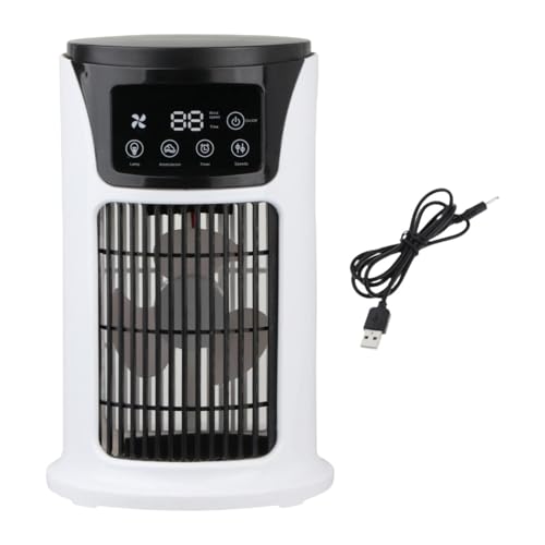 ZGUZMCMK Mini de Aire Portátil, Aire Acondicionado Evaporativo, Ventilador de Mesa con Función de Rociado, Funcionamiento Silencioso, Seis Velocidade