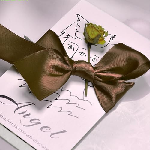 Image of Brown Double Face Satin Ribbon 1 inch X 50 Yards Spool Bright Colors Very Suitable for Weddings Gift Package Wrapping Dancer Wand Sewing Party Hair Bow Invitation Decorations and More