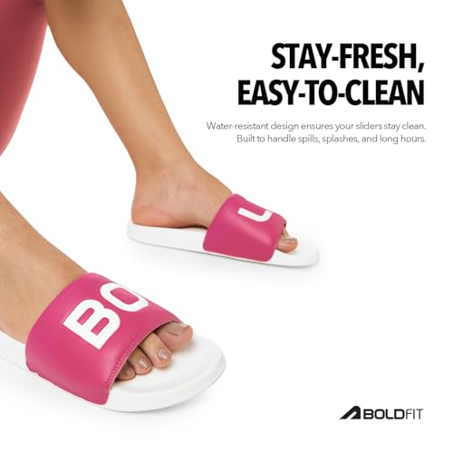 Image of Boldfit Sliders for Woman, Premium PU Strap Women Slippers with Cushioned EVA Footbed Women Slides, Anti-Slip Outsole & Lightweight Support for Everyday Comfort Flip Flops for Woman