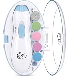 Cortauñas 6 en 1 para bebé, lima eléctrica Royal Angels, kit de manicura para bebés y adultos, kit para el cuidado de las uñas de los pies y las manos de recién nacidos (azul bebé)