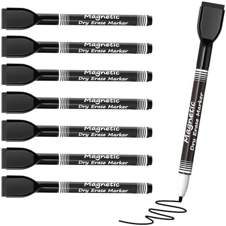 SFAIH Dry Erase Markers 12 Pack Black - Fine Tip, Low Odor, For Whiteboard, Classroom, Office, Home