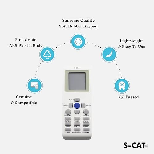 Image of S-CAT Compatible with Amstrad /Videocon /Reliance Reconnect /Onida AC Remote Control YKR-P /002E Model 171 (No Backlight) (Match Old Remote Exactly, for Any Issues Contact us)