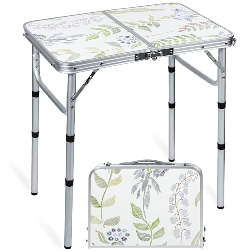 REDCAMP Camping Table 2ft,Portable Pinic Table Adjustable Height Small Card
