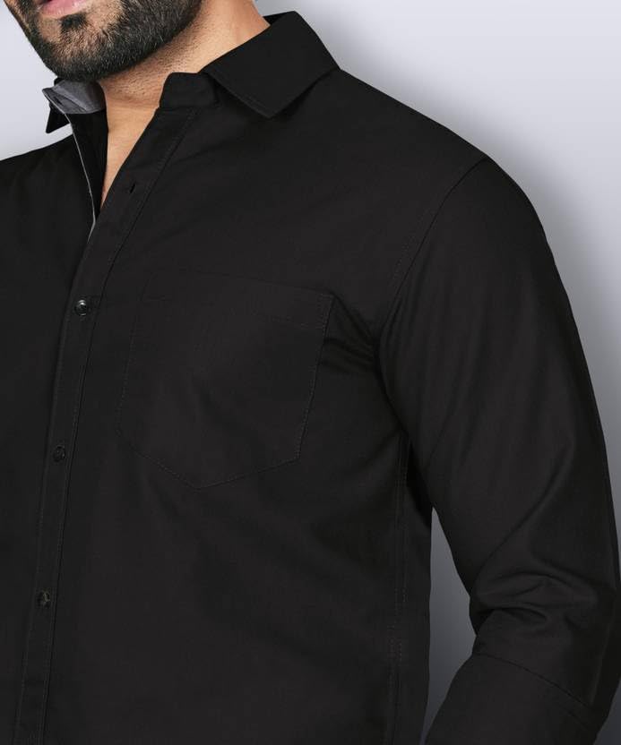 Image of Teaserwear Mens Slim Fit Casual Shirt | Solid Polo Neck Design | Premium Cotton Blend Fabric | Full Sleeve Formal and Casual Wear for Men