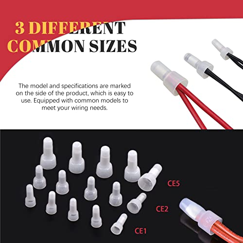 Hilitchi 250Pcs 22-16/16-14/12-10 Gauge Closed End Crimp Terminals Connectors Kit #TOP2