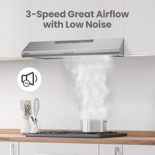 Comfee CVU30W4AST 30 Inch Under Cabinet Ducted/Ductless Convertible Slim Vent Durable Stainless Steel Kitchen Reusable Filter, 3 Speed Exhaust Fan And 2 Led Lights Range Hood thumb #1