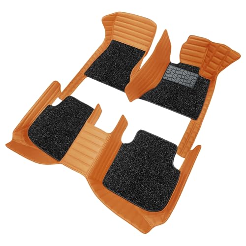 Image of Antiskid Premium 9D Car Mat Full Set for Vinfast VF 7 2026 | Luxury Leather Dual-Stitch Full Set 9D Car Floor Mat || 100% Waterproof ||Color: Tan Tan