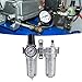 DANAIXZ Compressed Air Filter Regulator Combo Kit with Pressure Gauge Water Separator for Industrial Air Compressor System 2 Pack Aluminum Alloy Construction High Pressure Resistan (SFC400)