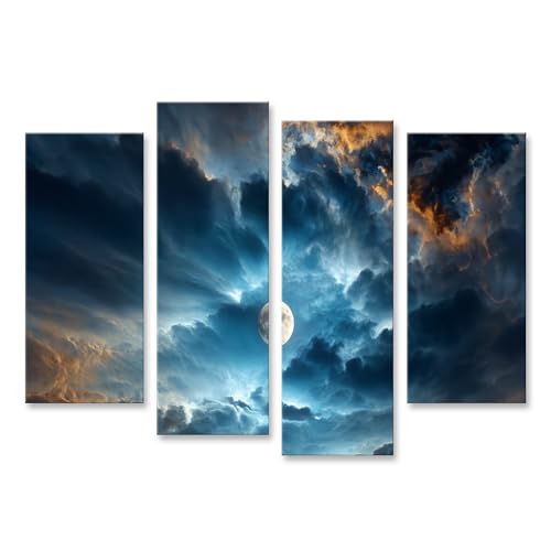 Toile pleine lune mystique pour creer une ambiance nature dans votre salon