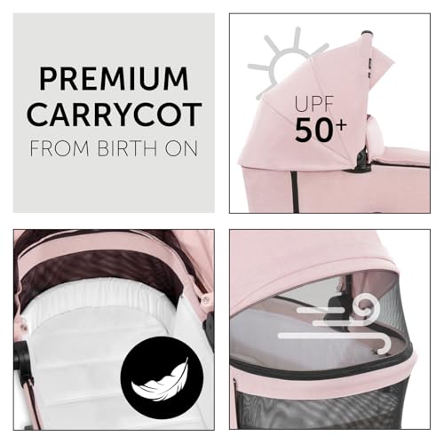 Image of Hauck Pushchair Travel System with Carrycot, Reversible Seat, Rose