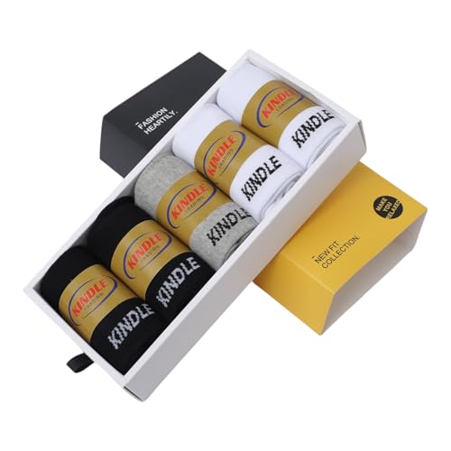 KINDLE TRADING Gift box breathable, deodorant and sweat-absorbing business high-end cotton socks (white)
