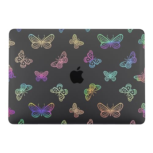 Funda MacBook Air 15 M2 M3 carcasa rigida negra brillante con protector de teclado LT21 3