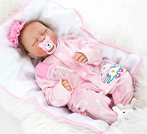 MAIHAO 22zoll 55cm lebensechte Puppe Reborn Babys mädchen silikon Puppen wie echtes Toddler Dolls Junge realistische… – Bild 3
