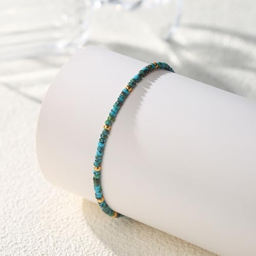 Image of Starain Small Bead Anklets for Women Beach Foot Ankle Bracelet Cute Colorful Boho Beaded Anklets 8 inches