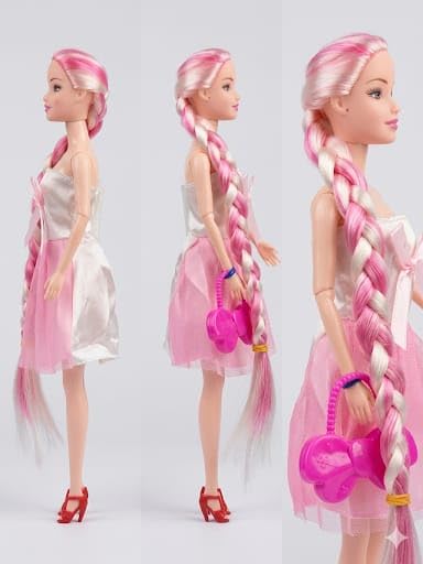 Image of Niku Beautiful Doll in Pink Dress for Girls | Doll Toy with Moveable Arms, Legs, Elbow, Knee & Wrist for Girls (Doll with Accessories) | Signature Clothing with Sandals and Purse | Best Birthday Gift