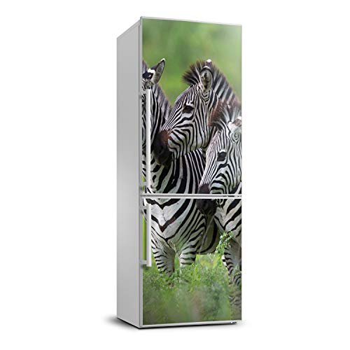 Décoration frigo auto-adhésive grand format 70x190cm motif trois zèbres - 2