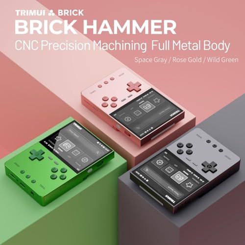 Image of TRIMUI Brick Hammer Retro Handheld Game Console - Metal CNC Aluminum Alloy Body, 3.2 inch IPS Screen, 8GB Storage, Expandable to 1TB, Built-in 3000mAh Battery