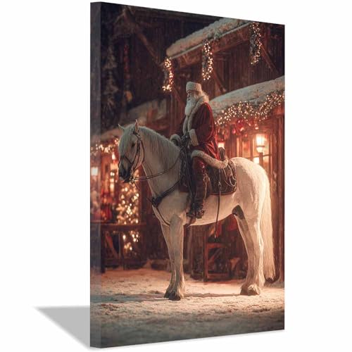 Affiches de Noël Père Noël de qualité supérieure avec cadre 70x100cm