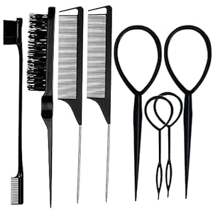 ZVOREI 8Pcs Black Hair Brushes Set ...