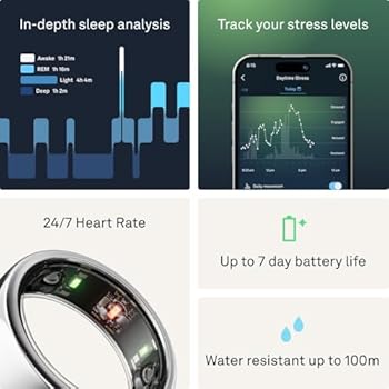 ボディ・フェイスケア Oura Ring Gen3 Heritage Stealth US7 Oura Gen3 Heritage Smart Ring - Size 6, Stealth | Sleep, Heart