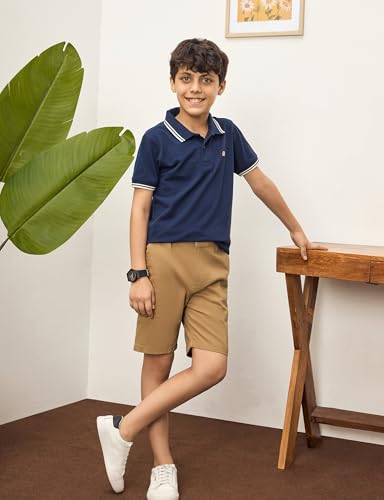 Image of Amazon Brand - Symbol Boy's Cotton Chino /Cargo Shorts | Elasticated Waistband | Age 6-14 Years