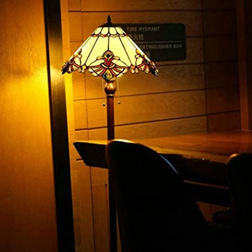 Image of Mission Lamp Shade Replacement Green Red White Tiffany Stained Glass Lampshade Only with Cap Fit for Table Lamp Floor Lamp Reading Desk Lamp Ceiling Pendant Light Chandelier,White,13in