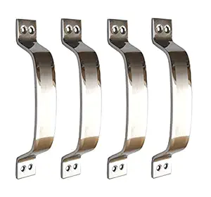 Vijaya Sales Stainless Steel Doors and Window Handle - Vertically Shaded - 5 Inch - Pack of 4