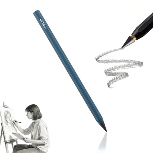 everpen Pencil Forever Pencil Metal Alloy Writing Instrument That Never Needs Sharpening Reusable Metal Inkless Pencils Ideal for Writing & Drawing (Blue)