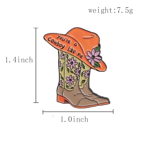 Image of Cowgirl Boots Pin Brooch, Enamel Pin Gift for Women Men