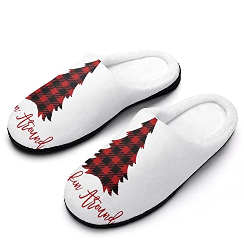 Chaussons Noël cerf femme peluche chaudes avec semelle antidérapante sécurité