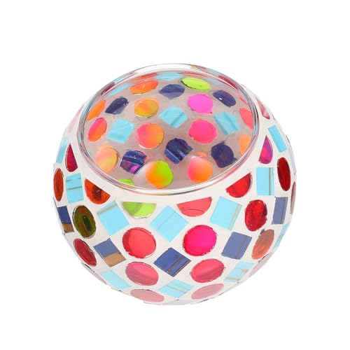 STOBAZA Mosaic Candle Holder Home Candlestick Tealight Candle Holders Tea Light Holder Mini Candleholder Candlestick Adornment Home Decor Glass Candle Holder Mosaic Candleholder