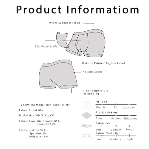 Premium Men's Naked Feeling Air Micro Modal Boxer Briefs - Softer Than Cotton-Athleisure Mens Underwear Trunks3