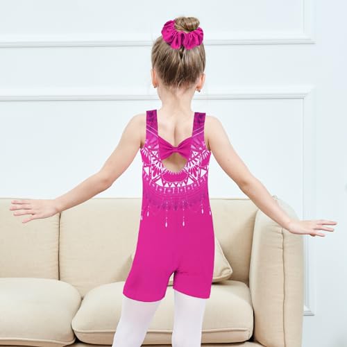 Image of MODAFANS Leotards for Girls Gymnastics with Shorts Dance unitards Tumbling Biketards with Hair Scrunchie for3-13T