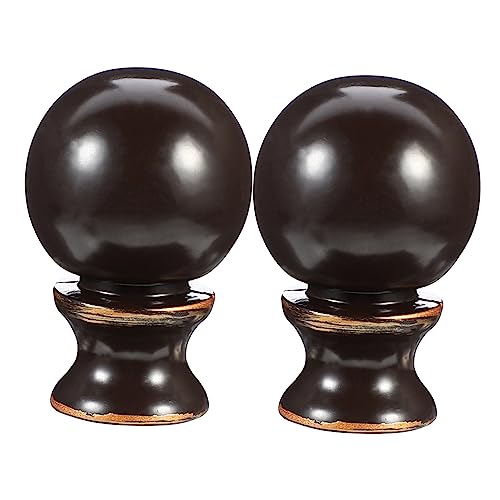 Image of Cow Horn Decorative Head Lamp Finial 2Pcs Unique Lamp Toppers for Table and Floor Lamps Zinc Alloy Screw Caps Easy Installation
