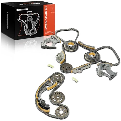 A-Premium 18PCS Engine Timing Chain Kit W/Sprocket & Tensioner & Guide Compatible with Audi A4, Q5, Q7, A5, A6, A7 Sportback, A8, S4, S5, S6, SQ5, S8 Quattro, Avant, Cabriolet - DOHC, V6 3.0L