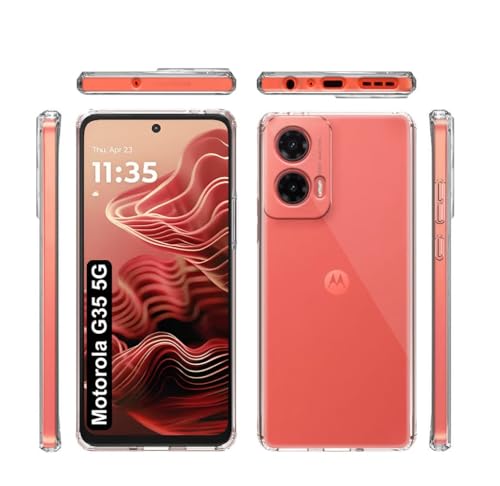 Image of COVERBLACK Soft Rubber Silicon Clear Back Cover Compatible Model for Motorola G35 5G - Transparent