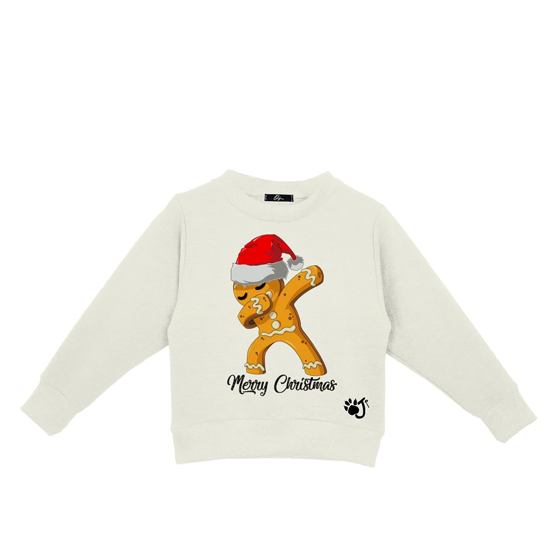 OJI T-Shirt e Felpa Natale Unisex Family Matching – Maglia Bianca Cotone 100% Made in Italy con Stampa Gingerbread/Biscotto di Pan di Zenzero DAB