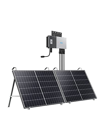 ANKER SOLIX RS40 Balkonkraftwerk, Set für Neigungsmontage, Silbernes Grid, 830W, 2X 415W Photovoltaik Solarpanel, 21,3% Effizienz, 600W Wechselrichter mit WLAN