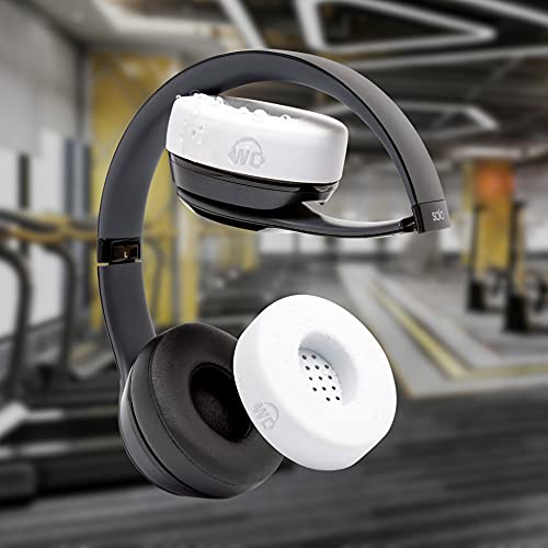 Image of WC SweatZ Solo - Patented Sweat Earpad Covers for Beats Solo 4, Beats Solo 3 & Beats Solo 2, Made by Wicked Cushions | Sweatproof, Washable & Preserves Comfort | White