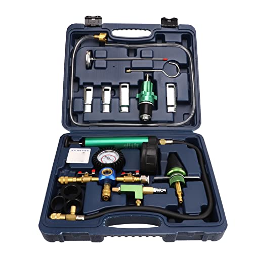 15Pcs Cooling System Leakage Tester and Vacuum Refill Kit, Upgraded Coolant Vacuum Refill Tool Kit, Radiator Pressure Leak Tester Antifreeze Filler for Most Vehicles