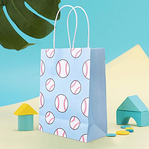 Baseball Kraft Paper Bags Candy Bags Party Favor Bags with Handle for Birthday,Baseball Goodie Bags,Baseball Theme Party Favor Bags and Baseball Party Celebrations - Thumbnail 7