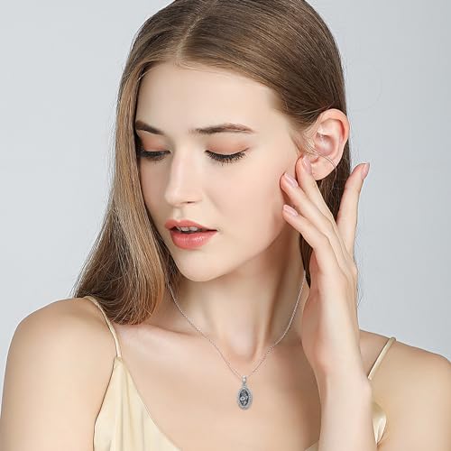 Birth Flower Photo Locket Necklace 925 Sterling Silver 12 Month Locket Necklace with Picture Birth Flower Photo Jewelry Gifts for Women Mother Mom Daughter2