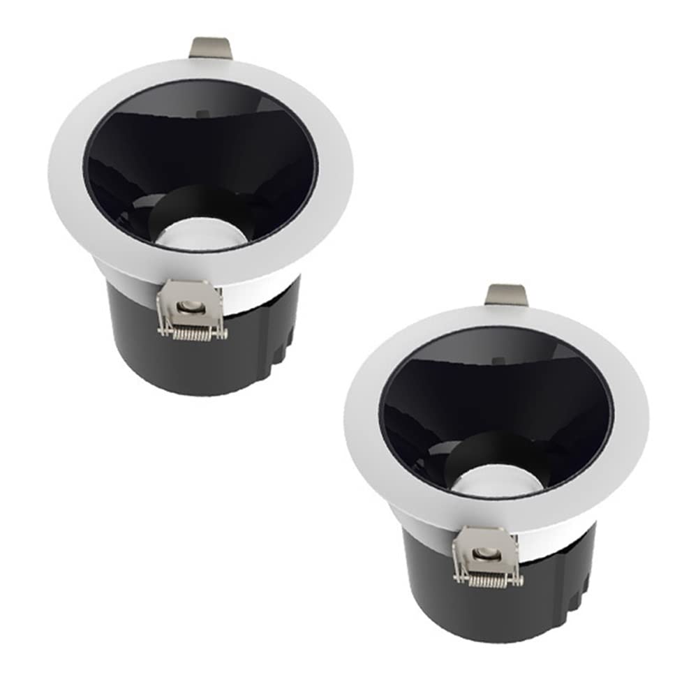 GTHTUHFD 5W-24W Round Adjustable Angle Spotlight Pack Of 2,2-4Inch Recessed Can Lights Led Retrofit Downlight Swivel Wafer Light,3 Color Selectable-3000K | 4000K | 6000K,24w-4000k