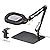 ONLYWIN Magnifying Desk Lamp, 10X Square Magnifying Glass with Light and Stand, Dimmable LED Magnifier Lamp with Clamp and Base, Adjustable Swing Arm Light for Close Work, Reading, Crafting, Black