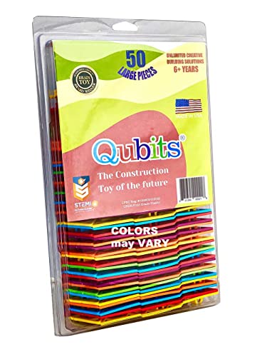 Qubits STEM Construction Set - 50 Pieces: an Open Play Engineering and Building Toy